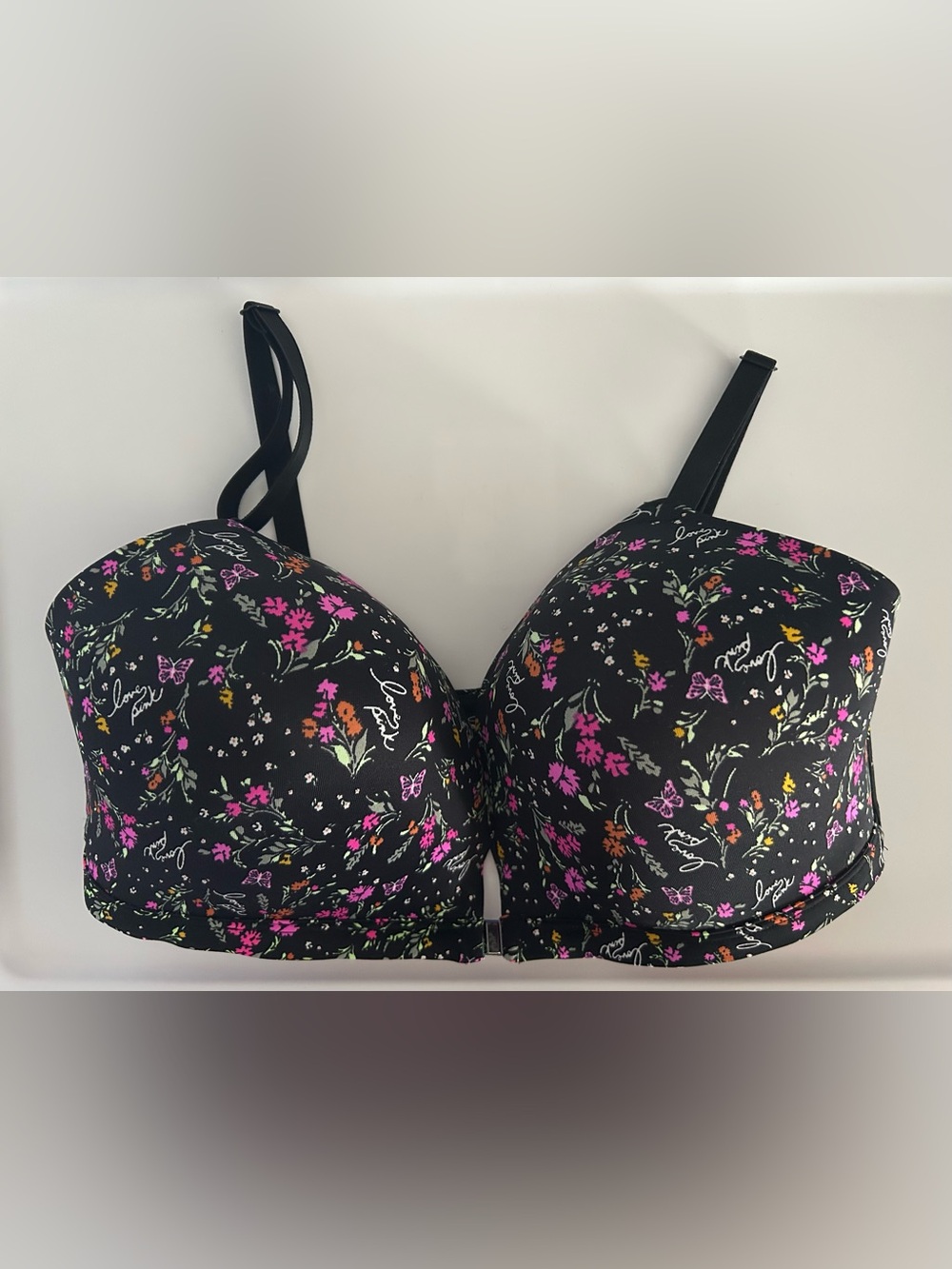 Victorias Secret PINK Adaptive Wear Everywhere Lightly Lined Bra 38DD Black NWT